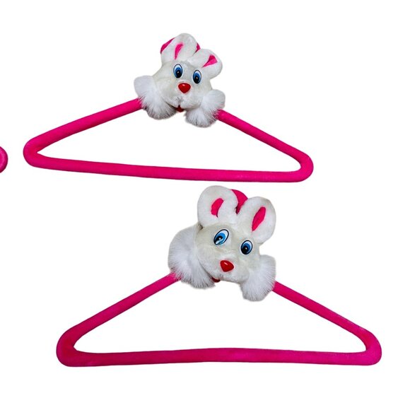 Bunny Head Pink Hangers Set Of 4 Girls Clothes Size 13" x 7 1/2" - Picture 4 of 4